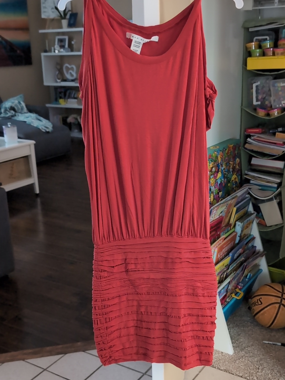 Max Studio Coral Sleeveless Mini Dress with Ruffle Skirt